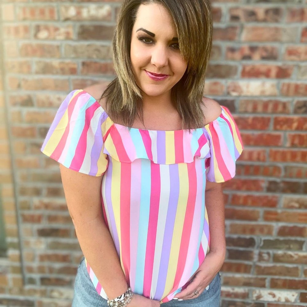 Emily Wonder Andree by Unit  It's Electric Striped Shirt Size Medium